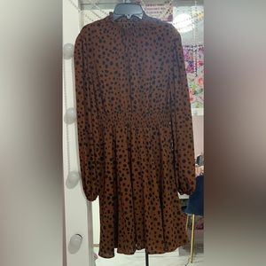 Dalmatian Print Bishop Sleeve Dress
